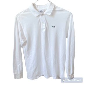 Classic Men’s White Long Sleeve Lacoste Shirt